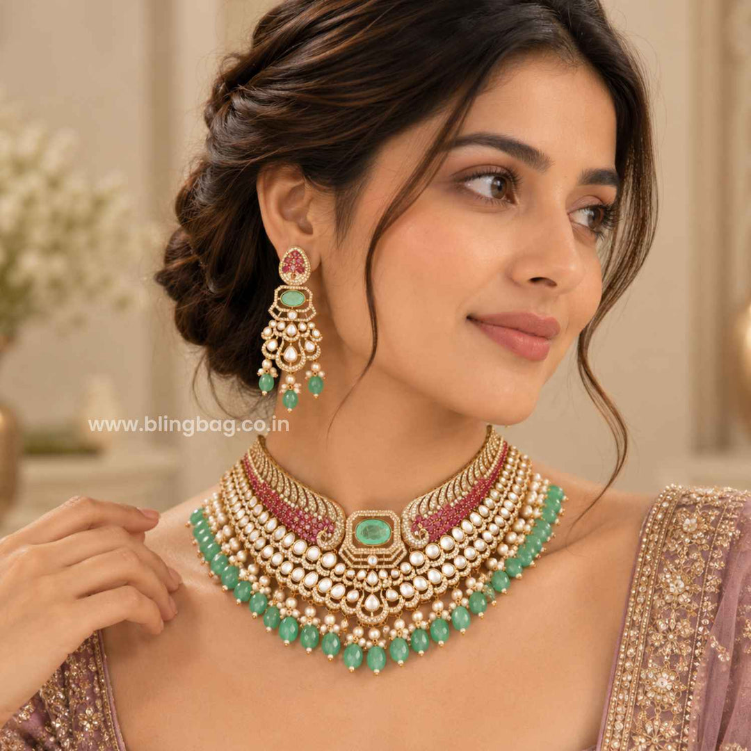 Multicolor Vaani Victorian Jewellery Set - New Arrival