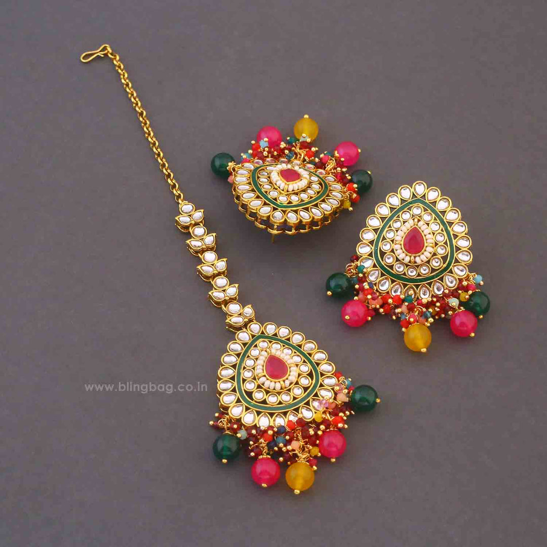 Multicolor Vaidehi Maang Tikka
