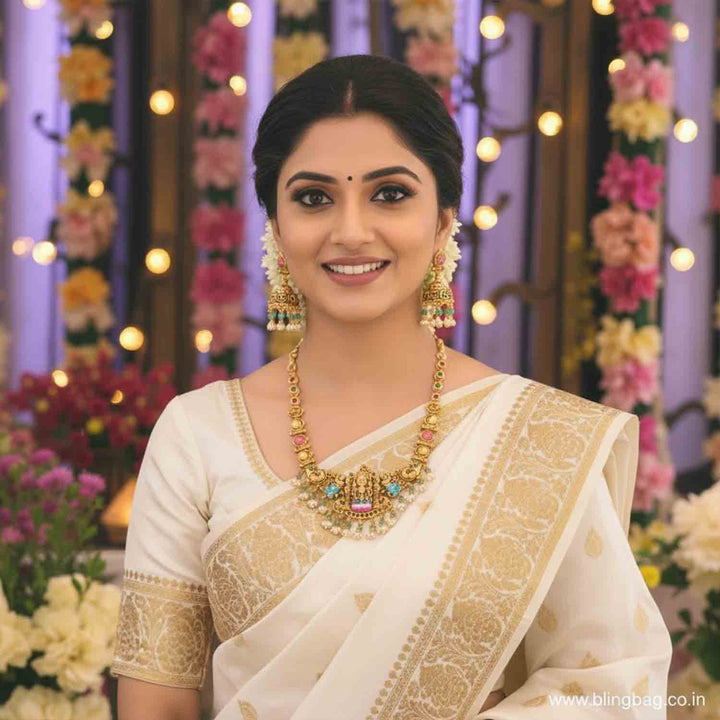 Multicolor Vaikuntha Temple Jewellery Set- New Arrivals