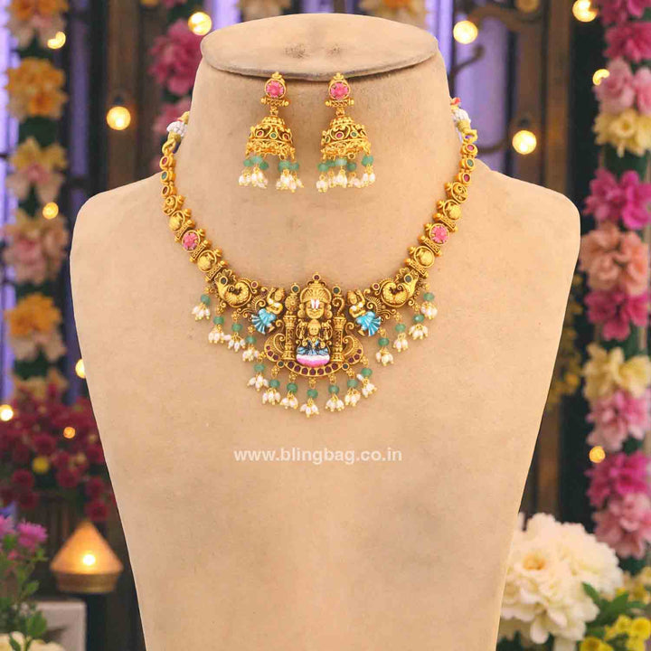 Multicolor Vaikuntha Temple Jewellery Set- New Arrivals