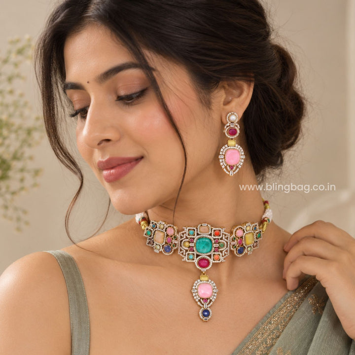 Multicolor Valentina Victorian Jewellery Set - New Arrival