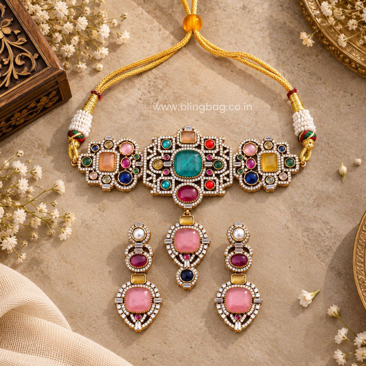 Multicolor Valentina Victorian Jewellery Set - New Arrival