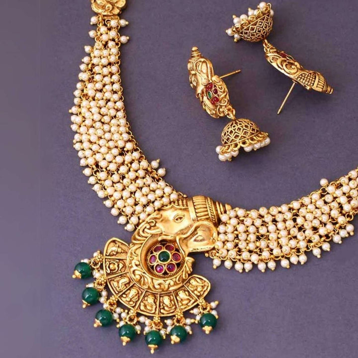 Multicolor Varadavinayak Temple Jewellery Set