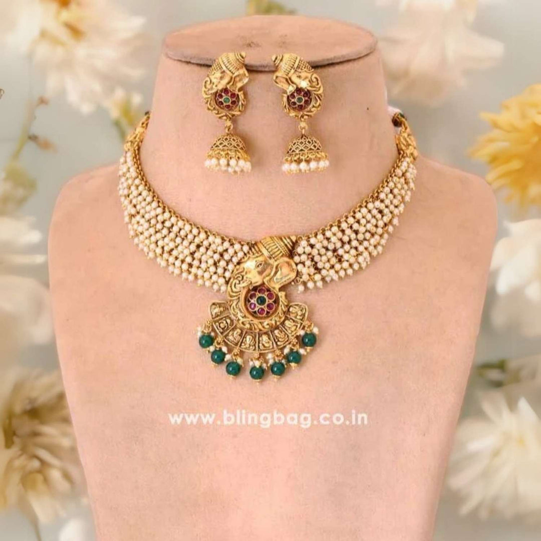 Multicolor Varadavinayak Temple Jewellery Set