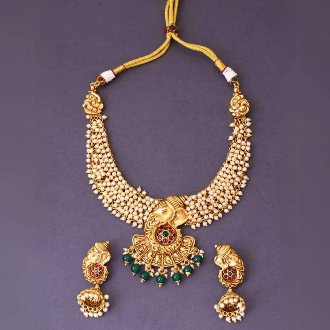 Multicolor Varadavinayak Temple Jewellery Set