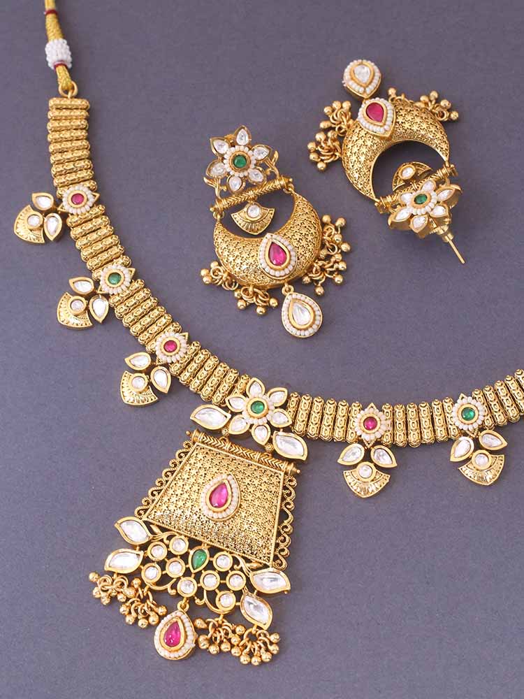 Golden Varalaxmi Rajwadi Set