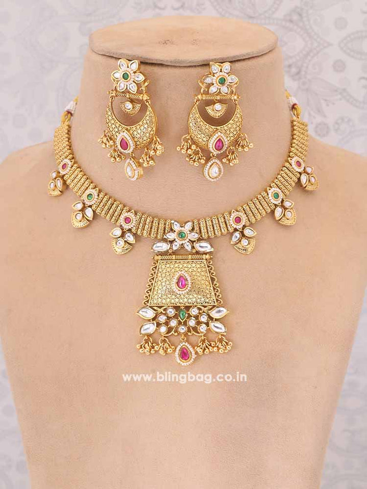 Golden Varalaxmi Rajwadi Set