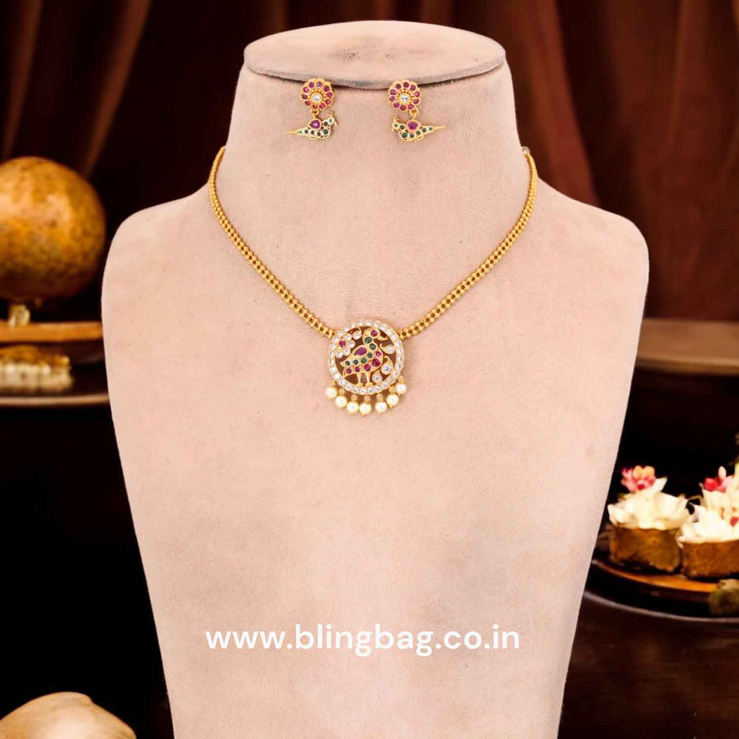 Multicolor Varaprada Antique Pendant Set - New Arrival