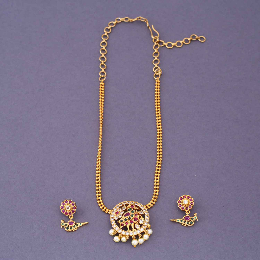 Multicolor Varaprada Antique Pendant Set - New Arrival