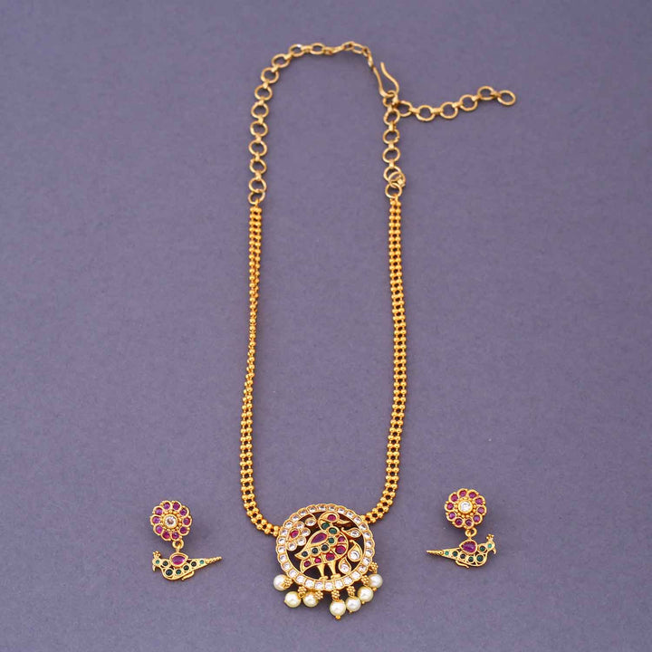Multicolor Varaprada Antique Pendant Set - New Arrival