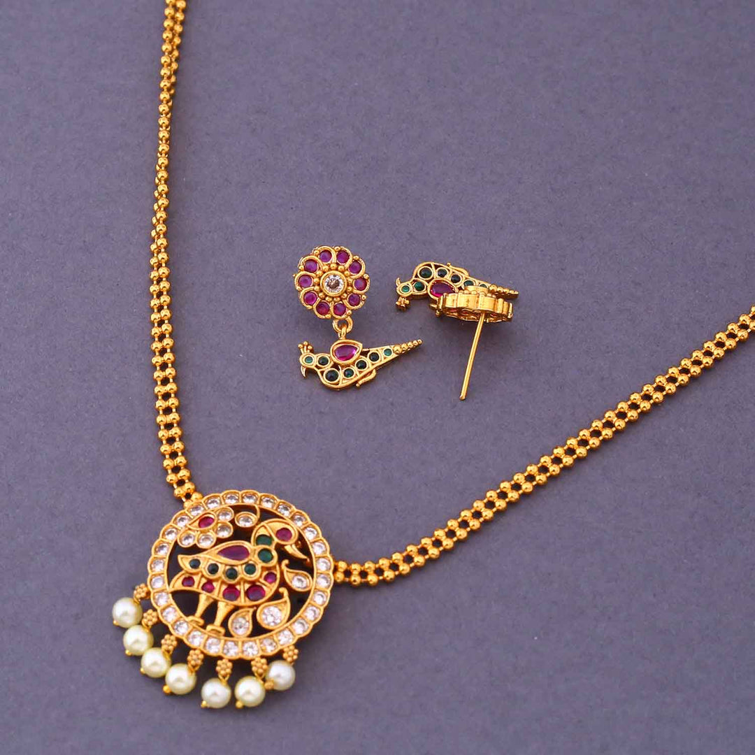Multicolor Varaprada Antique Pendant Set - New Arrival