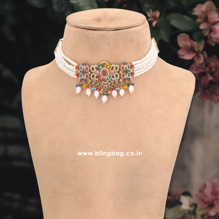 Multicolor Velmira Kundan Jewellery Set