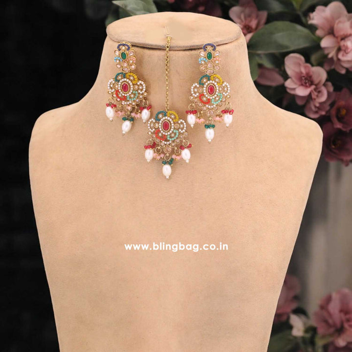 Multicolor Velmira Kundan Jewellery Set