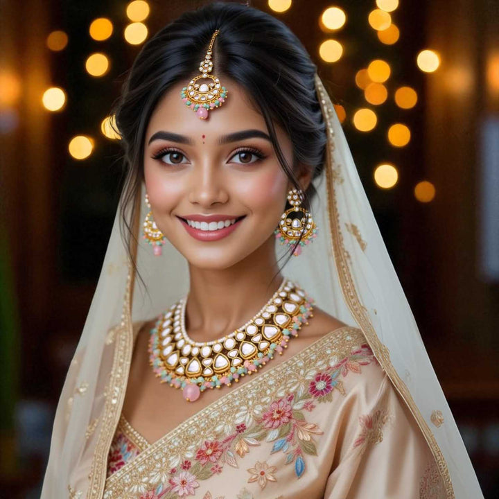 Multicolor Vinitha Kundan Jewellery Set