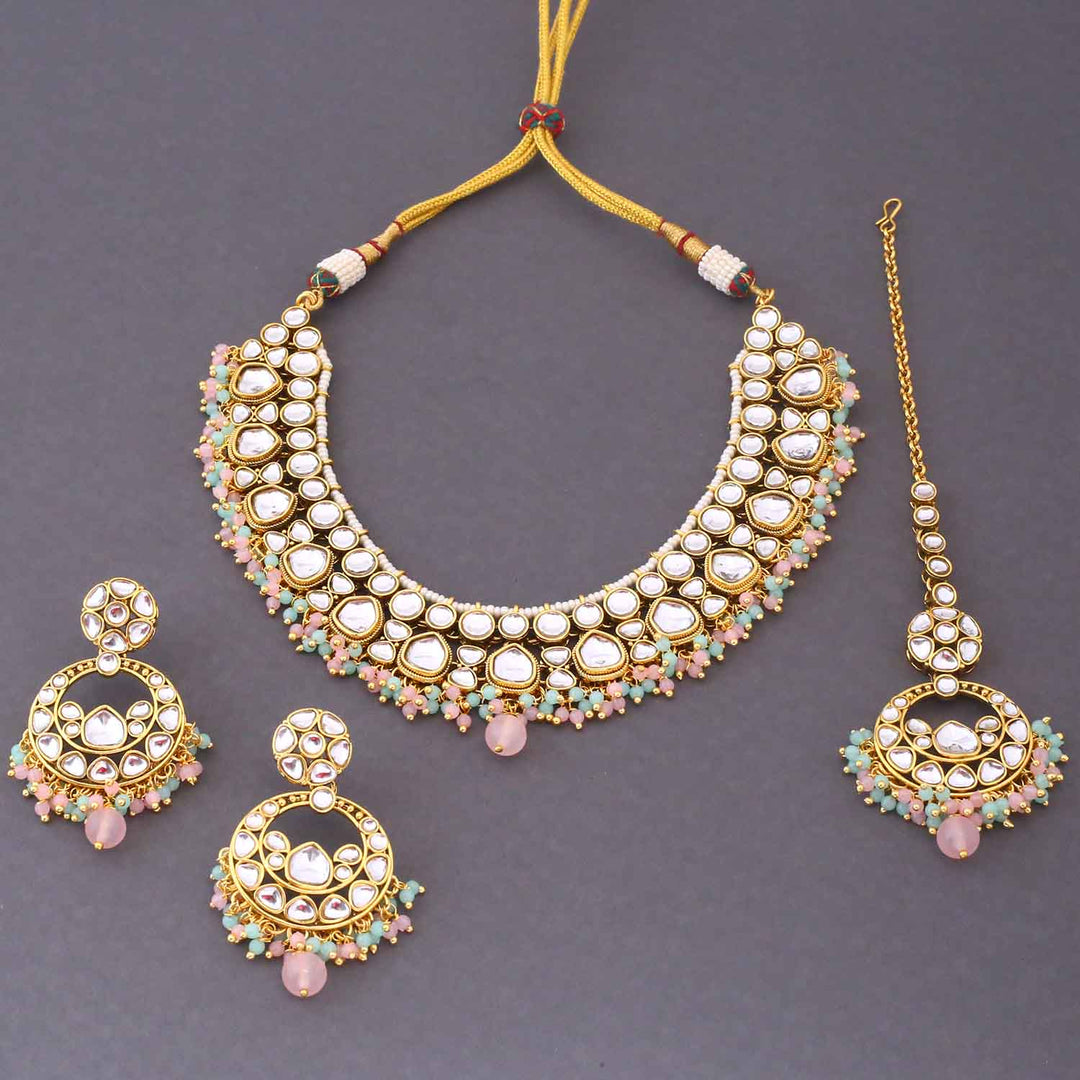 Multicolor Vinitha Kundan Jewellery Set