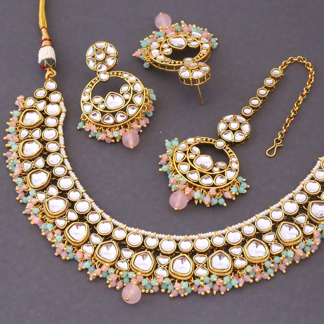 Multicolor Vinitha Kundan Jewellery Set