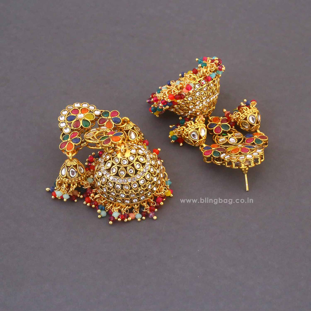 Multicolor Wasti Jhumkis