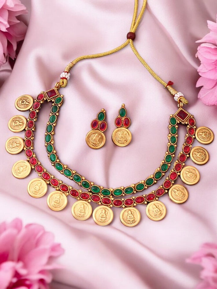 Multicolor Yama Temple Jewellery Set - New Arrival