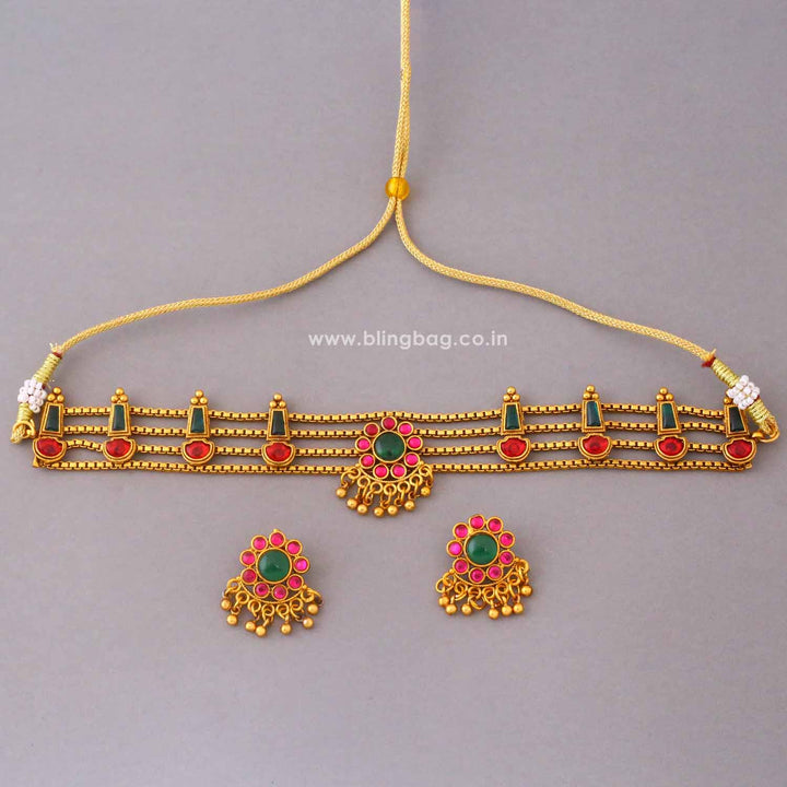Multicolor Yamunaa Antique Jewellery Set- New Arrival