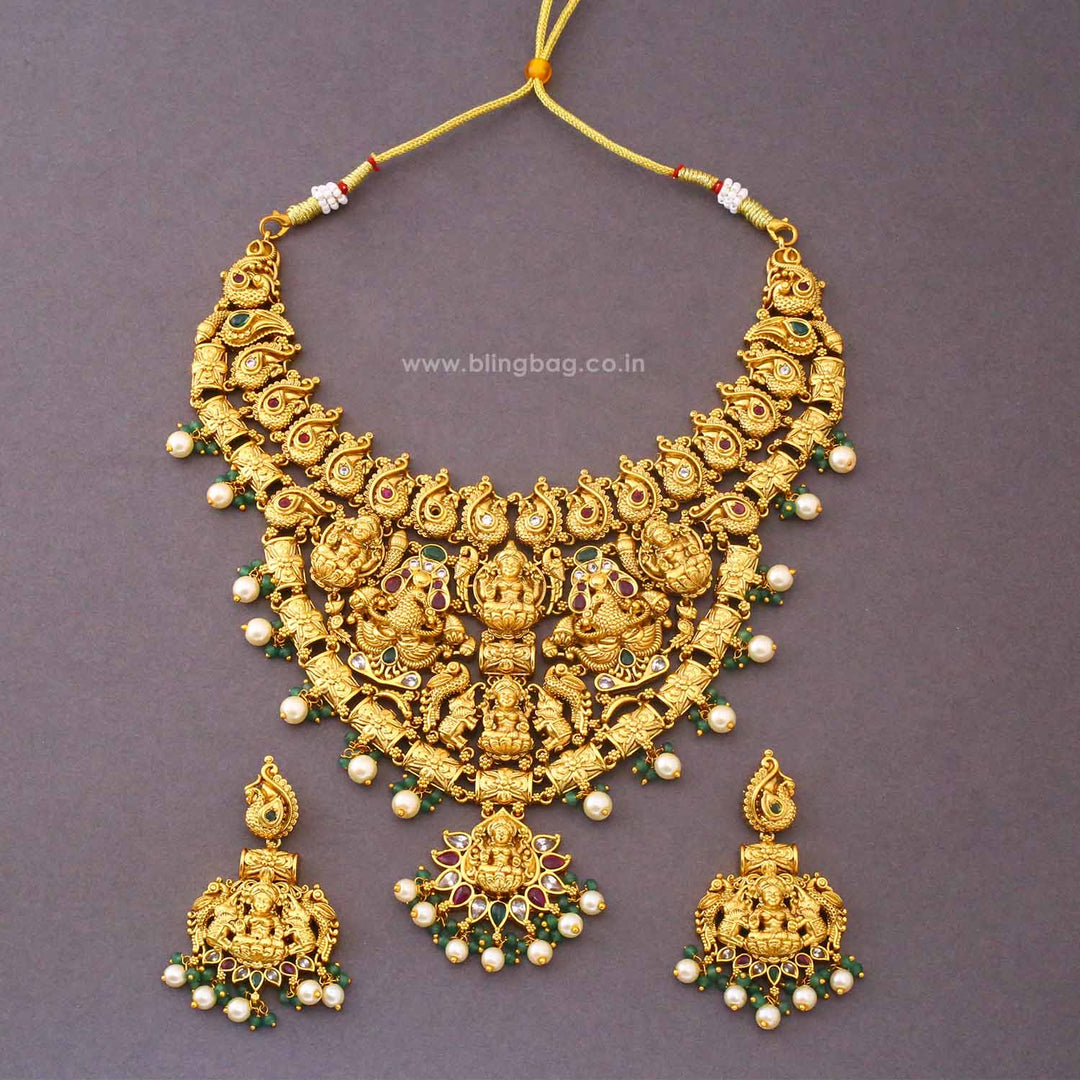 Multicolor Yamunashi Temple Jewellery Set- New Arrival