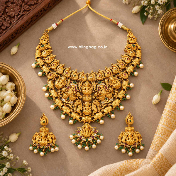 Multicolor Yamunashi Temple Jewellery Set- New Arrival