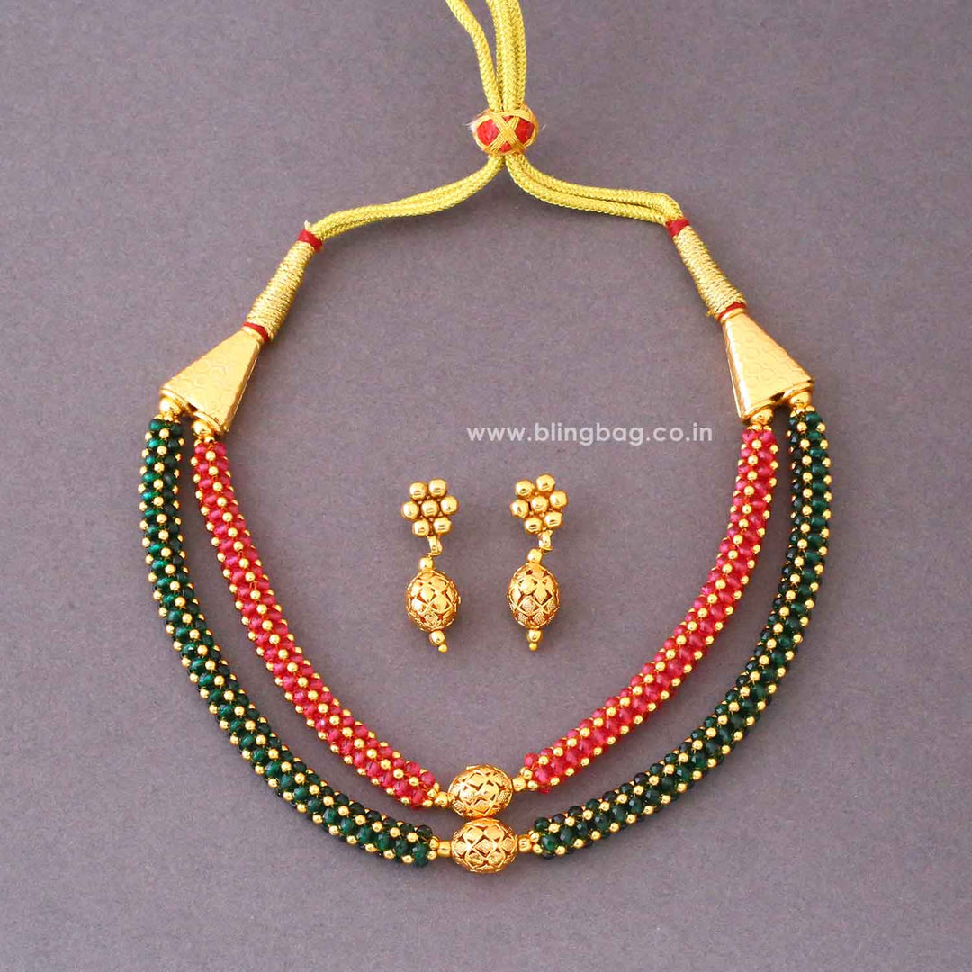 Multicolor Yashikai Antique Jewellery Set- New Arrival
