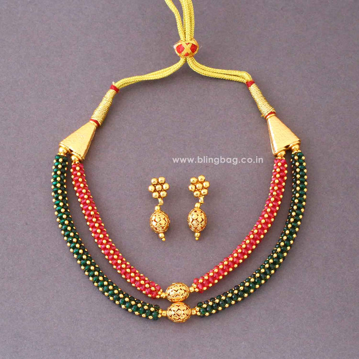 Multicolor Yashikai Antique Jewellery Set- New Arrival