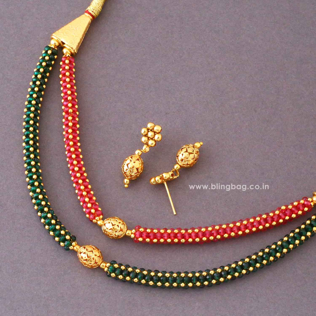 Multicolor Yashikai Antique Jewellery Set- New Arrival
