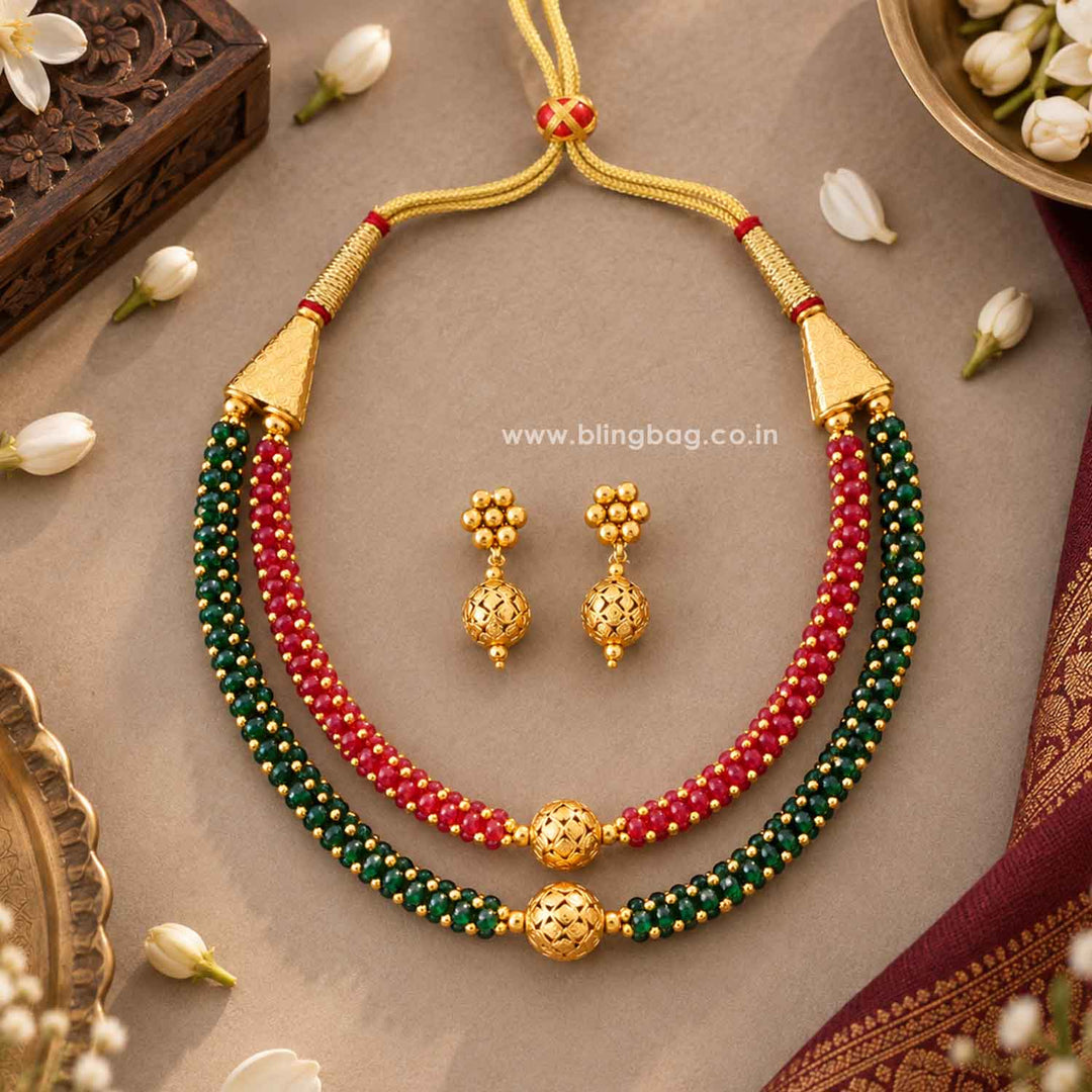 Multicolor Yashikai Antique Jewellery Set- New Arrival