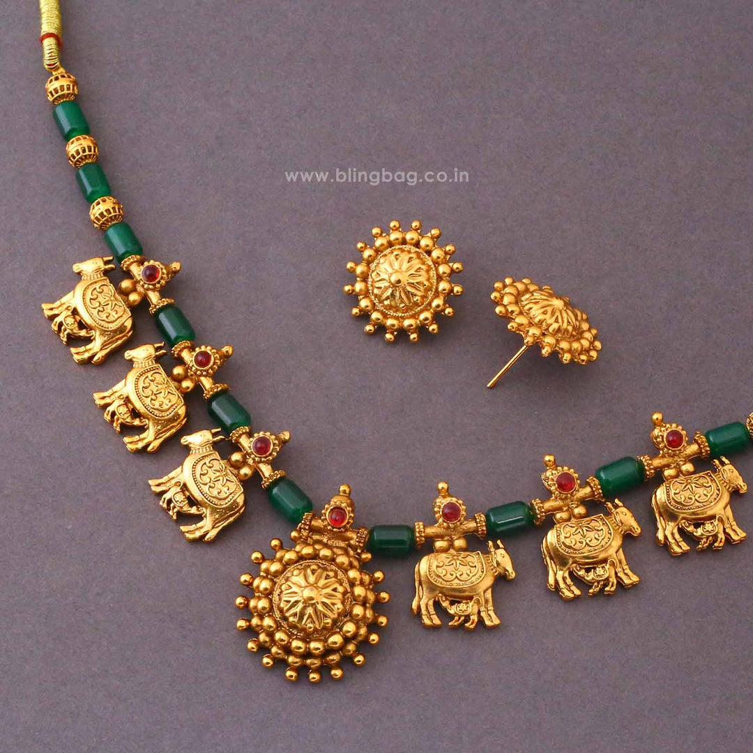 Multicolor Yashirini Antique Jewellery Set- New Arrival