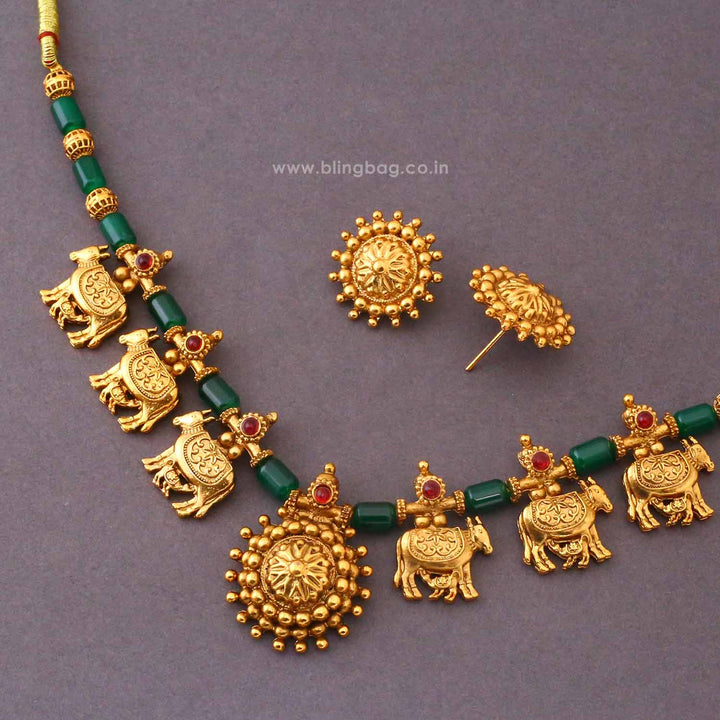 Multicolor Yashirini Antique Jewellery Set- New Arrival