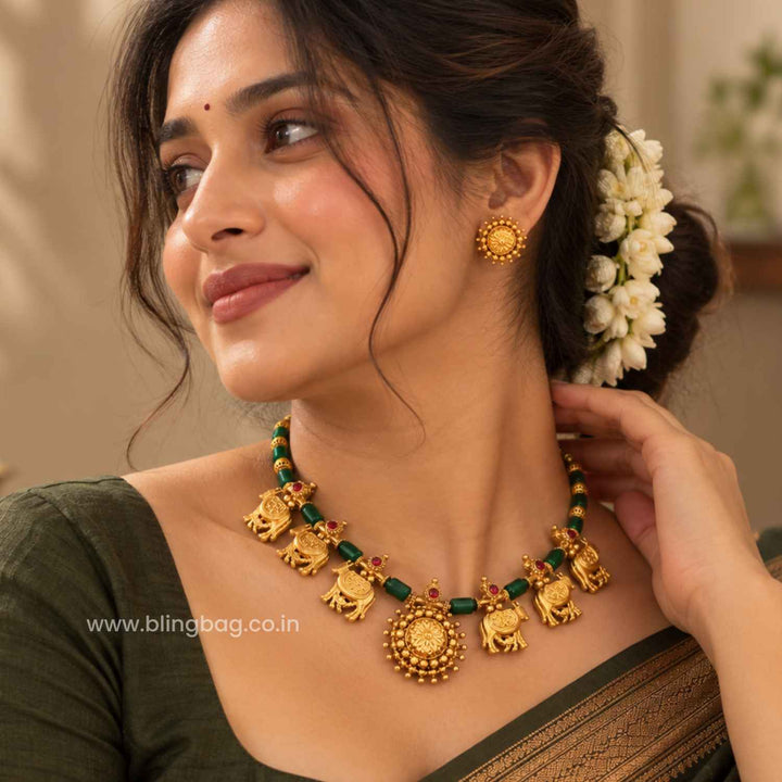 Multicolor Yashirini Antique Jewellery Set- New Arrival