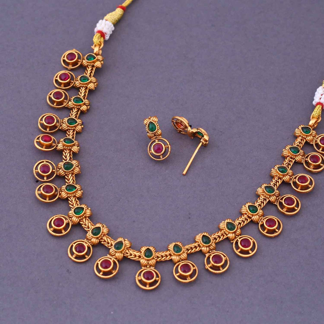 Multicolor Yasma Antique Jewellery Set - New Arrival