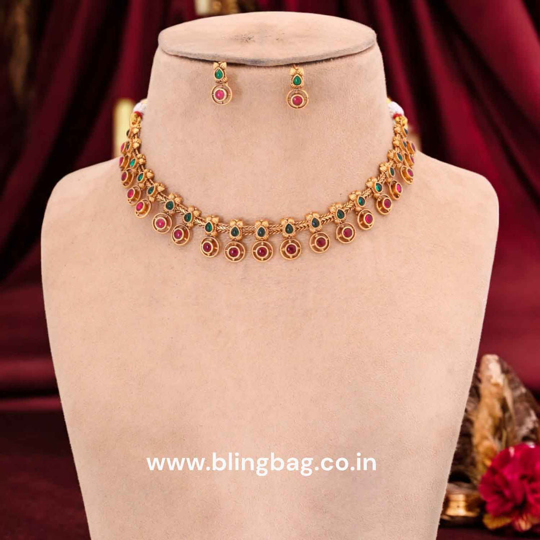 Multicolor Yasma Antique Jewellery Set - New Arrival