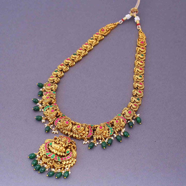 Multicolor Yatshumi Bridal Temple Jewellery Set- New Arrival