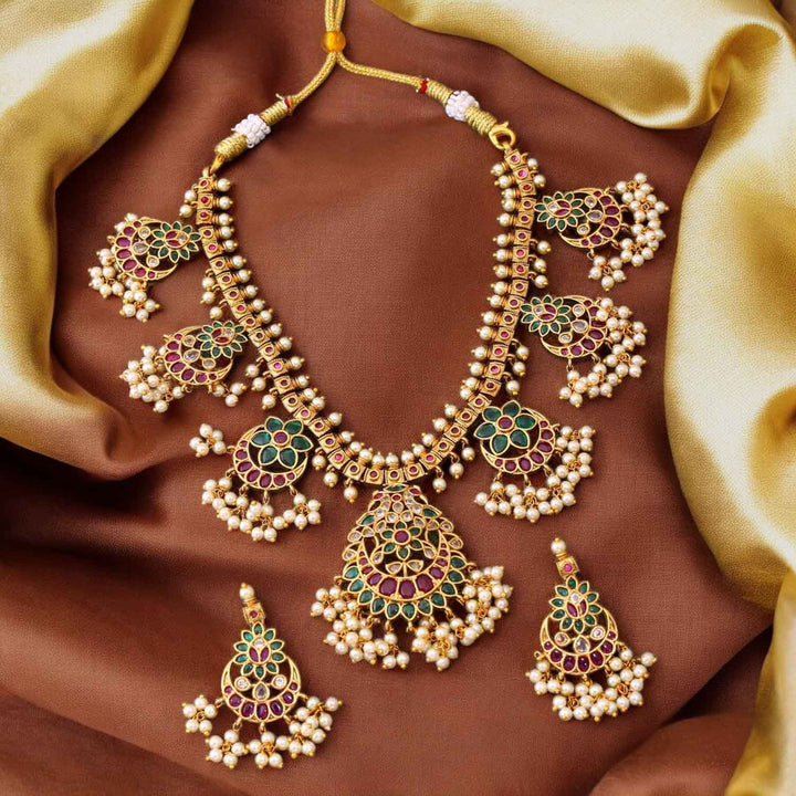 Multicolor Yogamaya Antique Jewellery Set - New Arrival