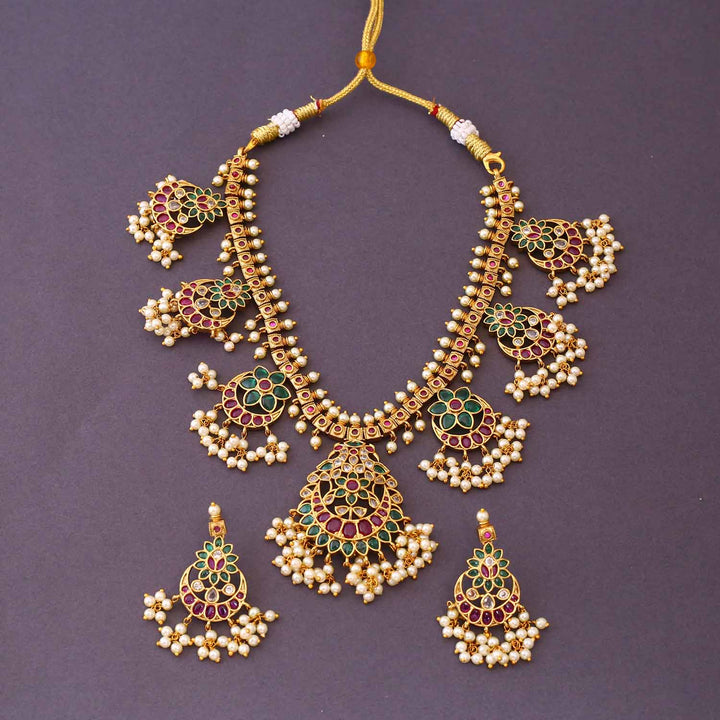 Multicolor Yogamaya Antique Jewellery Set - New Arrival