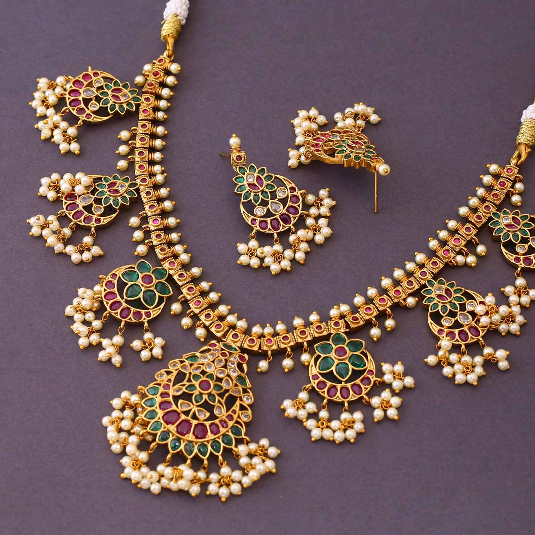 Multicolor Yogamaya Antique Jewellery Set - New Arrival