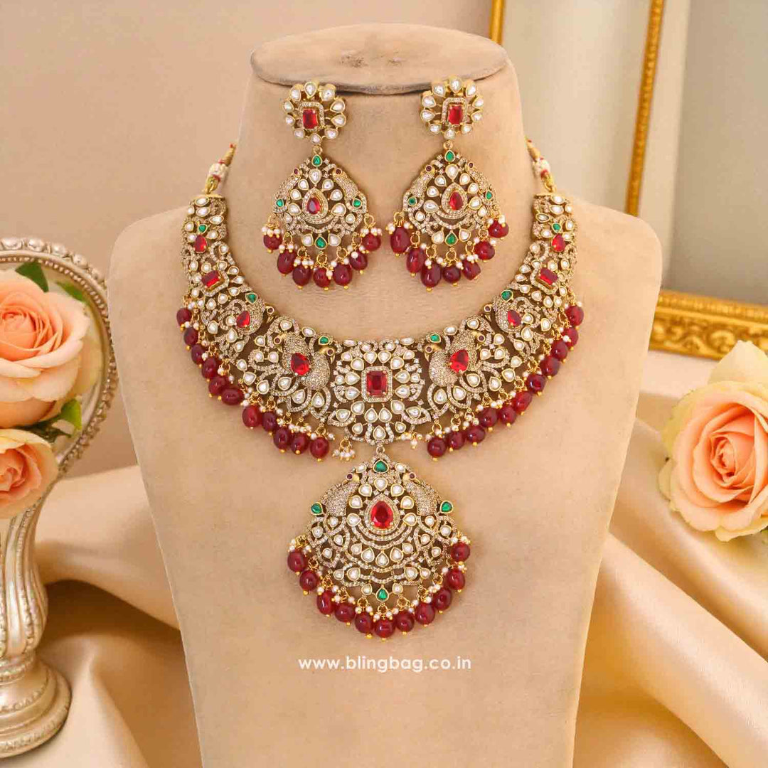 Maroon Ysolde Hasli Victorian Jewellery Set - New Arrival