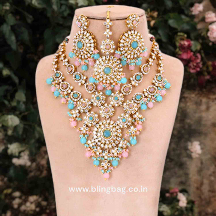 Multicolor Yunita Kundan Jewellery Set