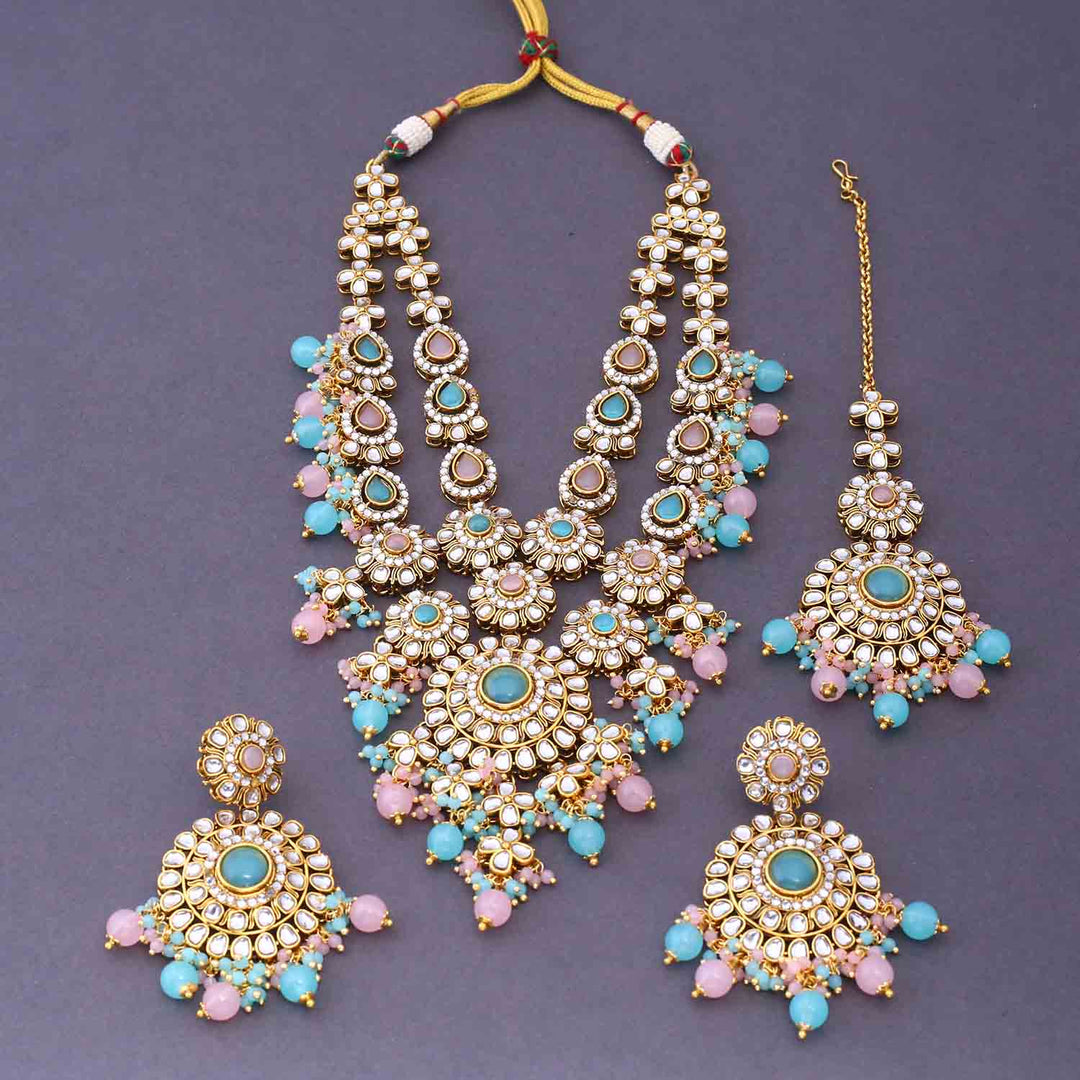 Multicolor Yunita Kundan Jewellery Set