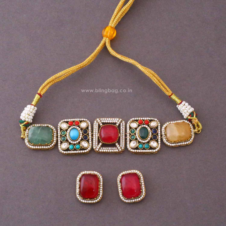 Multicolor Yvonnea Victorian Jewellery Set - New Arrival