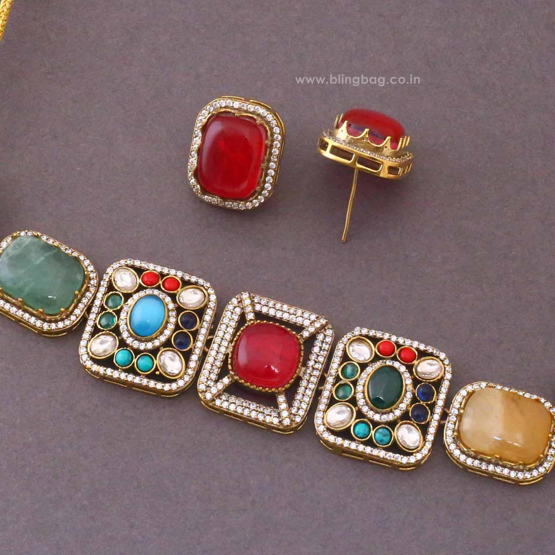 Multicolor Yvonnea Victorian Jewellery Set - New Arrival