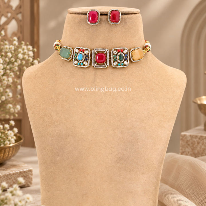 Multicolor Yvonnea Victorian Jewellery Set - New Arrival