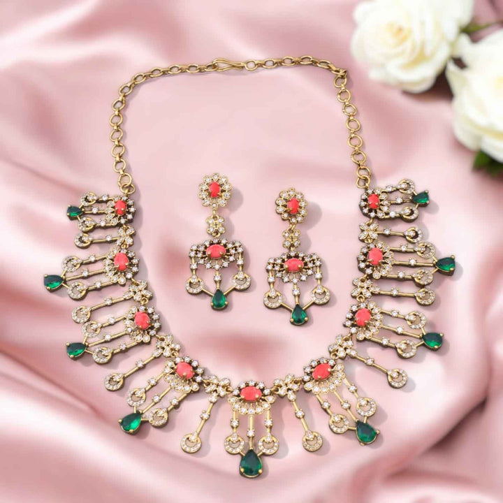 Multicolor Zarita Victorian Jewellery Set - New Arrival