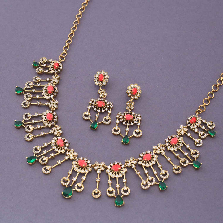 Multicolor Zarita Victorian Jewellery Set - New Arrival
