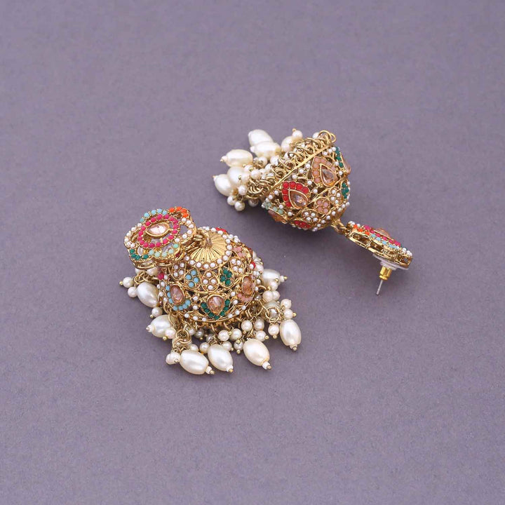 Multicolor Zarqa Punjabi Jhumkis