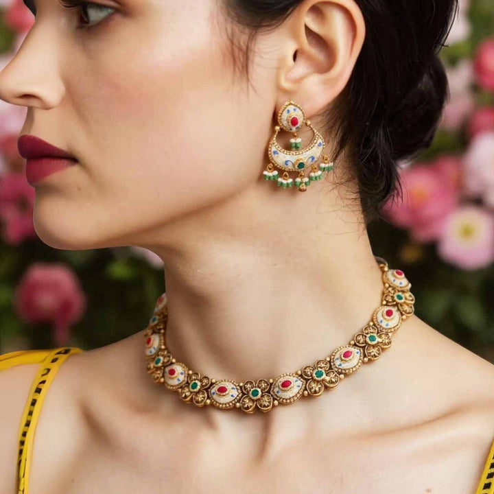 Multicolor Zeena Antique Rajwadi Set