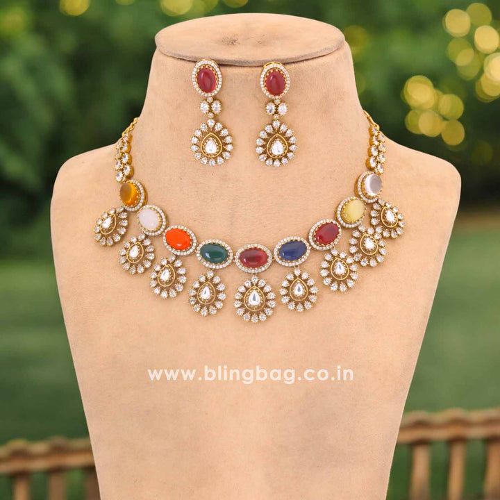 Multicolor Zevara Victorian Jewellery Set - New Arrival