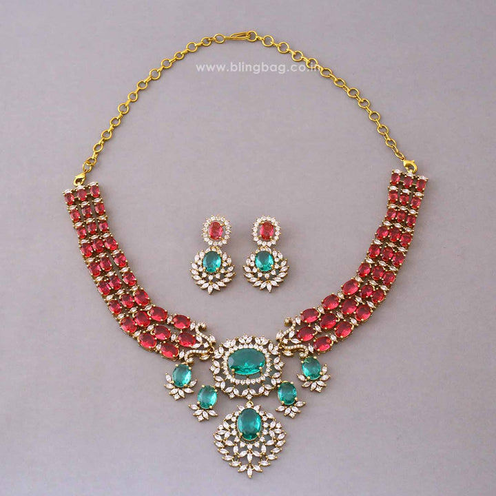 Multicolor Zinea Victorian Jewellery Set - New Arrival